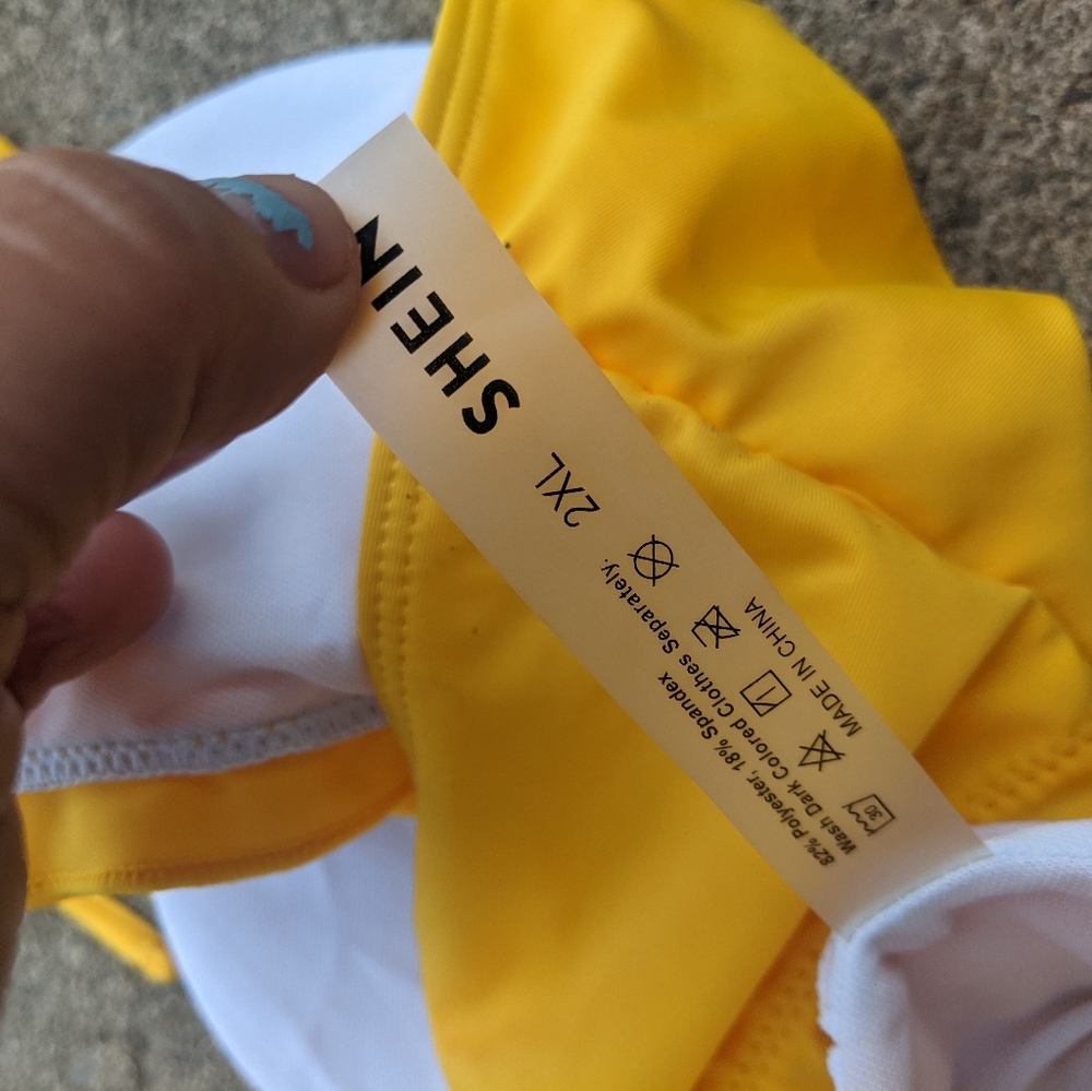 New Shein 2 Piece Yellow Bikini Set Size 2x - image 5